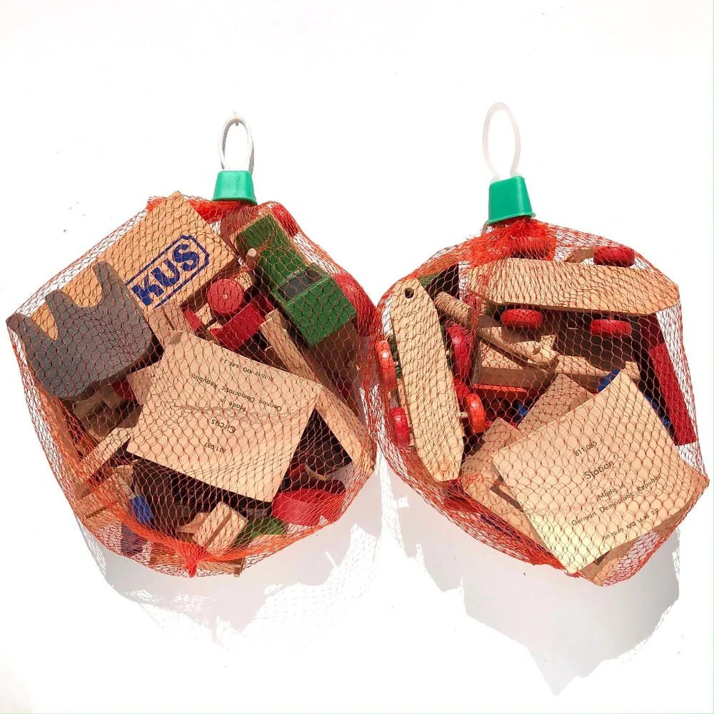 vintage Lot 2 sets East Germany Wooden Play Set Children Toy Circus Station